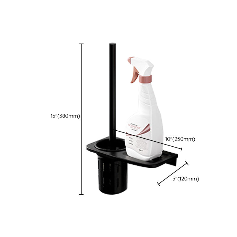 Modern Aluminum Bathroom Accessory Set Matte Black Bathroom Shelf/Towel Holder/Paper Holder