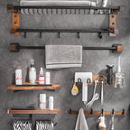 Modern black bathroom set bathroom shelf towel bar bathroom accessories set