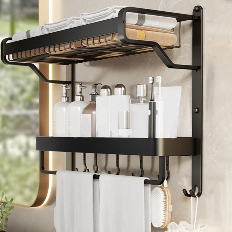 Modern Bathroom Set Matte Black Bathroom Shelf Towel Holder Bathroom Accessories Set