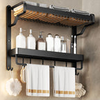Modern Bathroom Set Matte Black Bathroom Shelf Towel Holder Bathroom Accessories Set