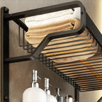 Modern Bathroom Set Matte Black Bathroom Shelf Towel Rack Bathroom Accessories Set