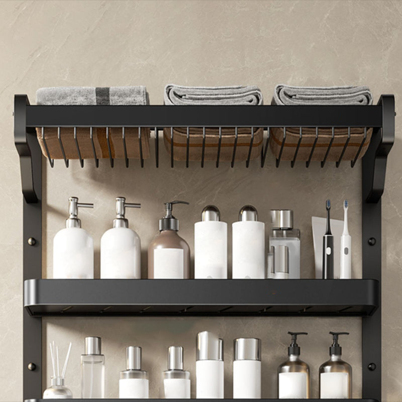 Modern Bathroom Set Matte Black Bathroom Shelf Towel Holder Bathroom Accessories Set