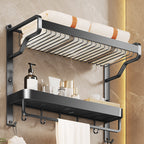 Modern Bathroom Set Matte Black Bathroom Shelf Towel Rack Bathroom Accessories Set