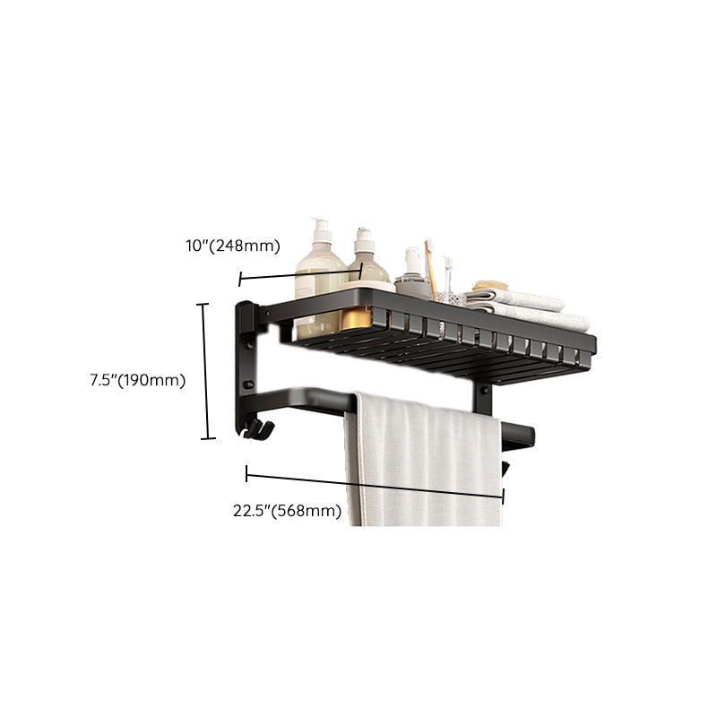 Modern Bathroom Set Matte Black Bathroom Shelf Towel Holder Bathroom Accessories Set