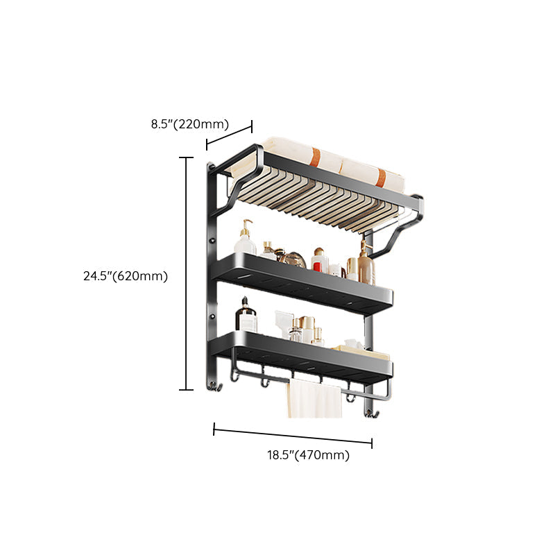 Modern Bathroom Set Matte Black Bathroom Shelf Towel Holder Bathroom Accessories Set