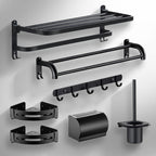 Modern Bathroom Accessories Black Paper Holder Bathroom Shelf Bathroom Accessory Set