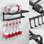 Modern Bathroom Accessories Black Paper Holder Bathroom Shelf Bathroom Accessory Set