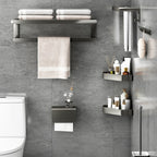 Matte Gray Bathroom Hardware Set Modern Bathroom Accessories Set