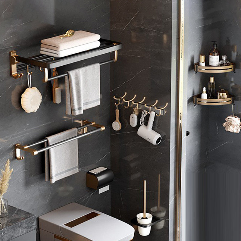 Traditional Black Aluminum Bathroom Fittings Set Bathroom Accessories Kit