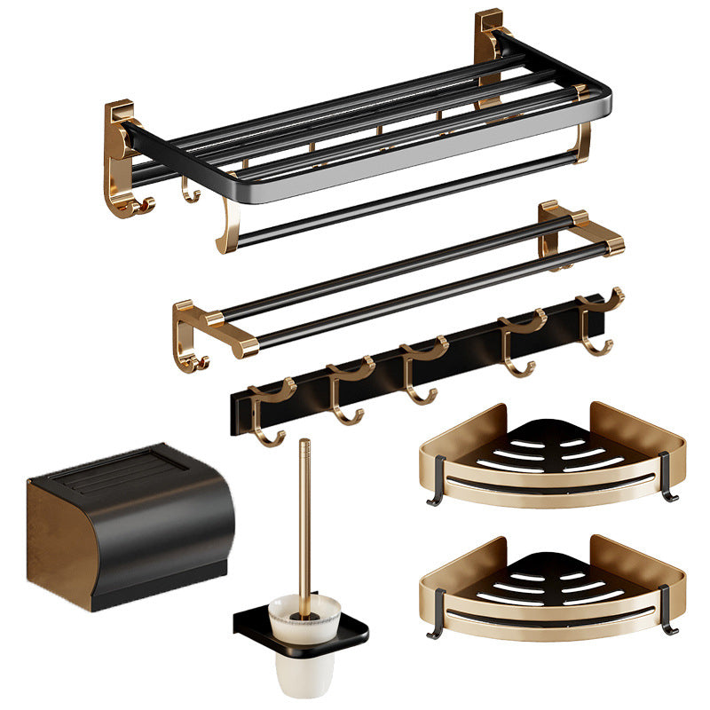 Traditional Black Aluminum Bathroom Fittings Set Bathroom Accessories Kit