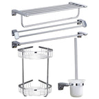 Modern Bathroom Hardware Paper Holder Bathroom Shelf Silver Bathroom Accessory Set
