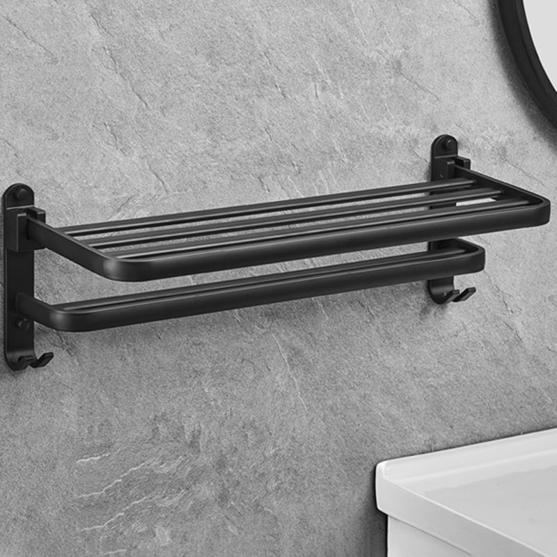 Matt Black 5-piece Modern Bathroom Accessory Set with Shelf/Tower Bar & Paper Holder