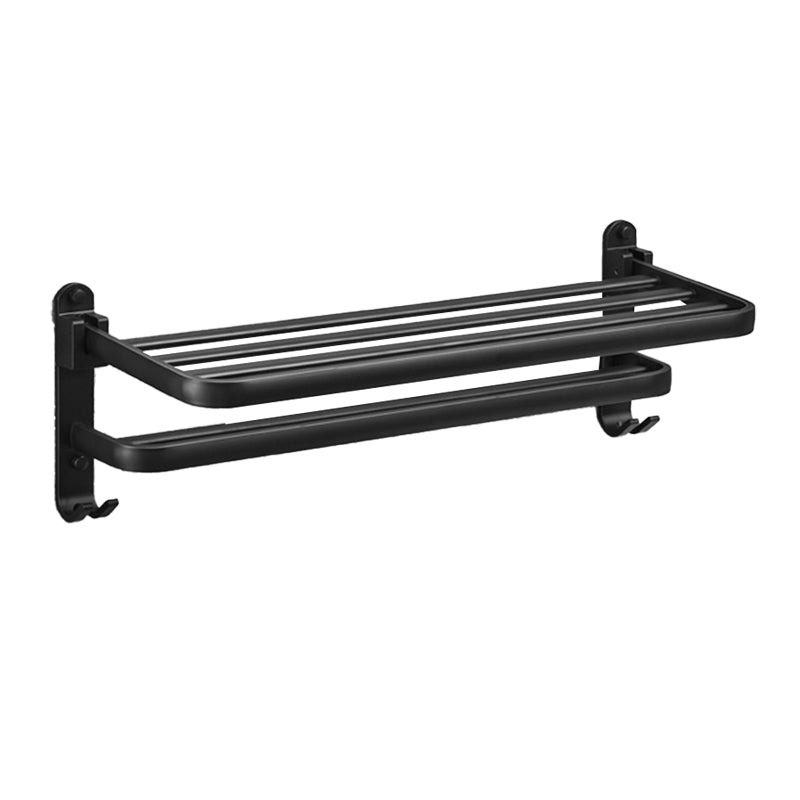 Matt Black 5-piece Modern Bathroom Accessory Set with Shelf/Tower Bar & Paper Holder