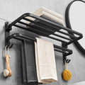 Matt Black 5-piece Modern Bathroom Accessory Set with Shelf/Tower Bar & Paper Holder