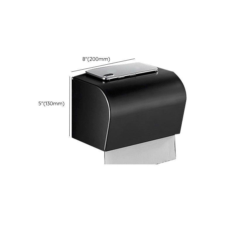 Matt Black 5-piece Modern Bathroom Accessory Set with Shelf/Tower Bar & Paper Holder