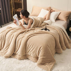 Solid thick double-sided velvet cube blanket