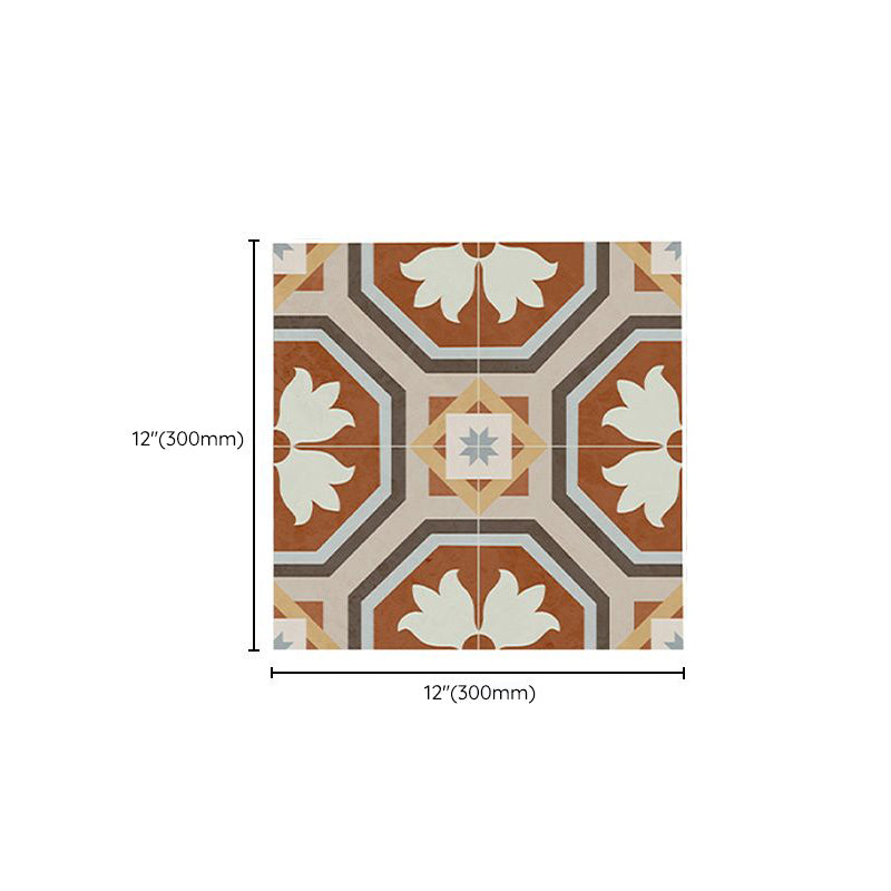 Square Indoor Vinyl Floor Peel and Stick Flower Pattern Waterproof Vinyl Floor