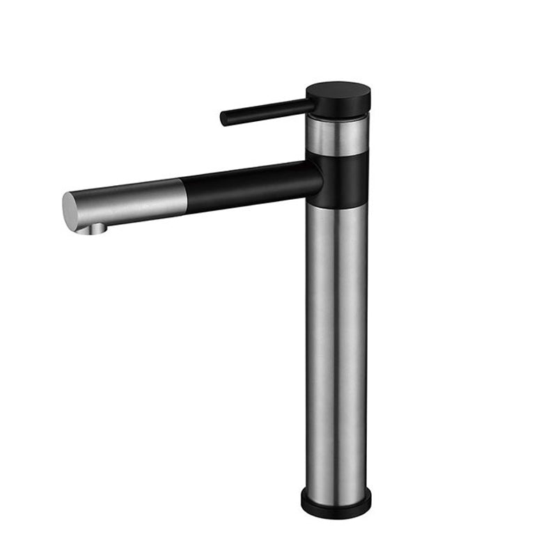 Modern Vessel Sink Faucet Stainless Steel Single Handle Low Arc Pull Down Vessel Faucet