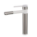 Modern Vessel Sink Faucet Stainless Steel Single Handle Low Arc Pull Down Vessel Faucet
