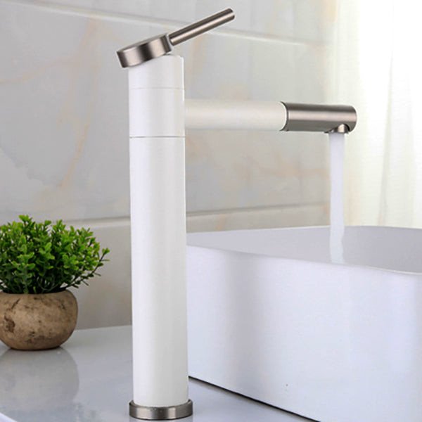 Modern Vessel Sink Faucet Stainless Steel Single Handle Low Arc Pull Down Vessel Faucet