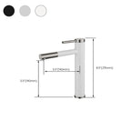 Modern Vessel Sink Faucet Stainless Steel Single Handle Low Arc Pull Down Vessel Faucet