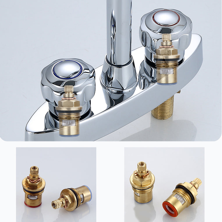 High arch conversion faucet two-handle brass sink faucet for the bathroom