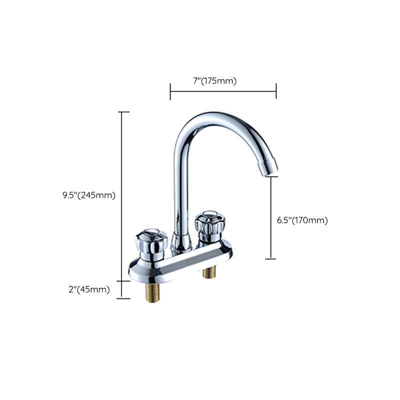 High arch conversion faucet two-handle brass sink faucet for the bathroom
