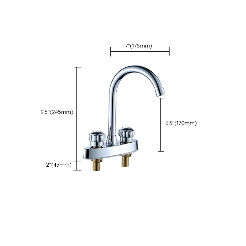 High arch conversion faucet two-handle brass sink faucet for the bathroom
