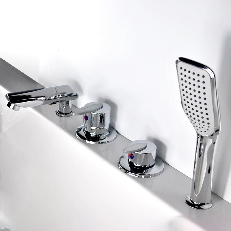 Wall-mounted Copper Roman Bathtub Faucet Low Arc Roman Bathtub Filler Trim