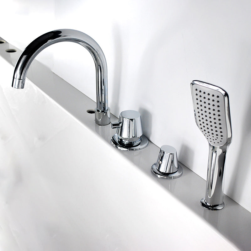 Wall-mounted Copper Roman Bathtub Faucet Low Arc Roman Bathtub Filler Trim