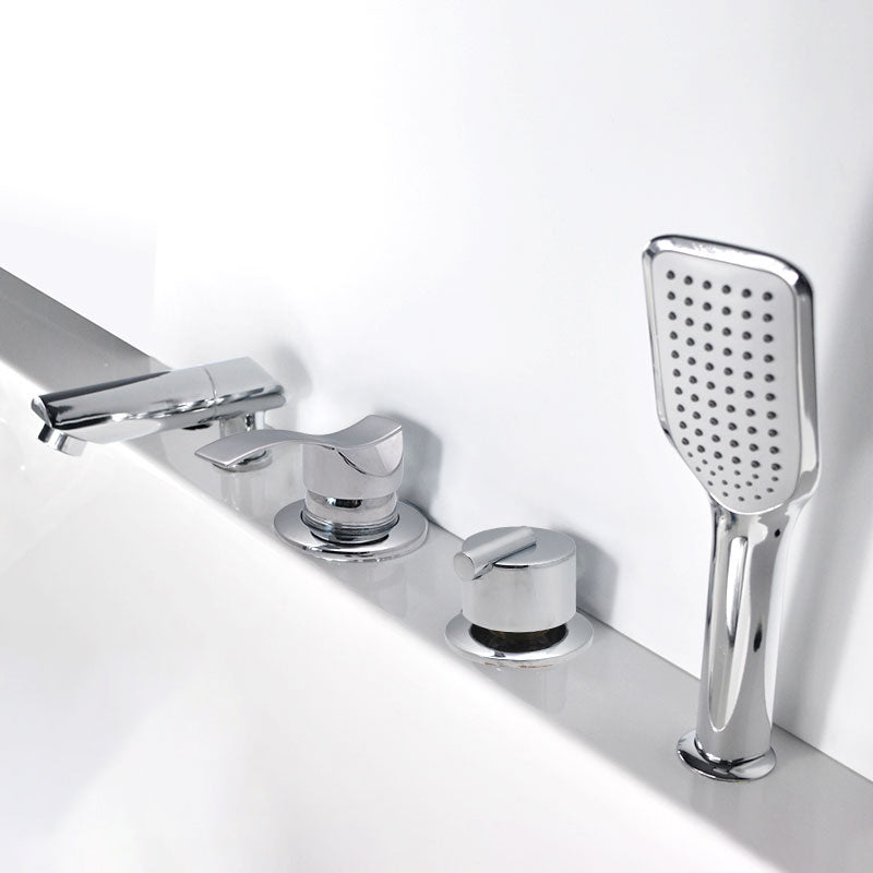 Wall-mounted Copper Roman Bathtub Faucet Low Arc Roman Bathtub Filler Trim