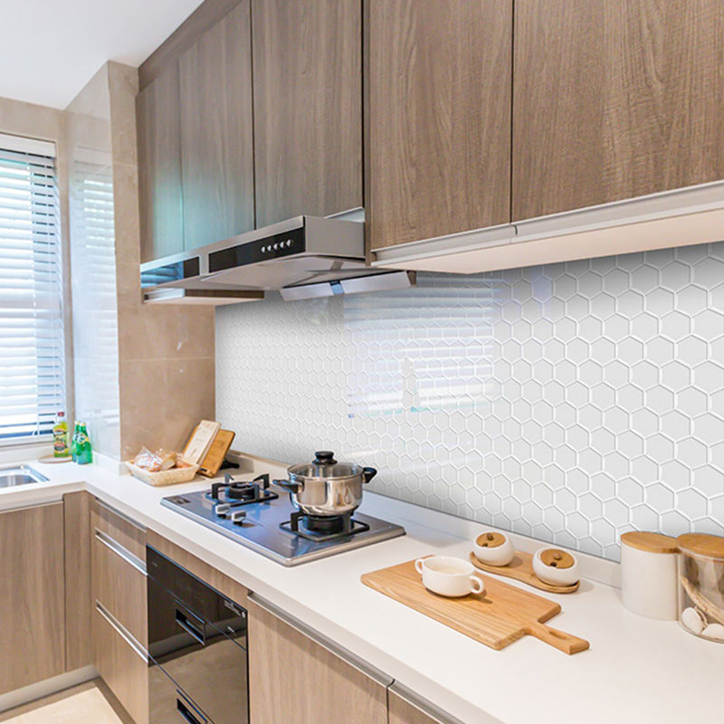 Peel-and-Stick Tiles Hexagonal Waterproof PVC Peel & Stick Mosaic Tile for Shower