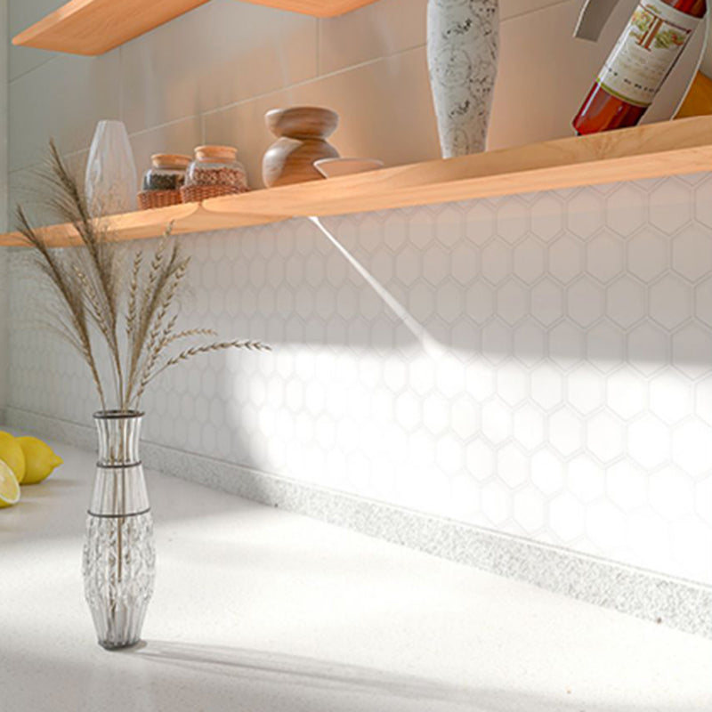 Peel-and-Stick Tiles Hexagonal Waterproof PVC Peel & Stick Mosaic Tile for Shower