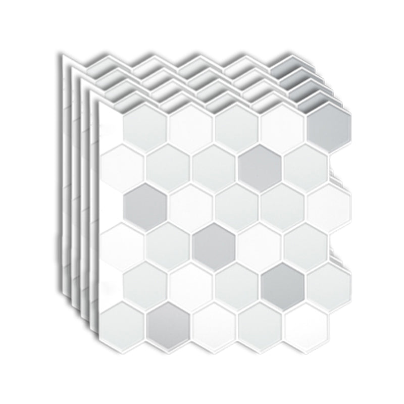 Peel-and-Stick Tiles Hexagonal Waterproof PVC Peel & Stick Mosaic Tile for Shower