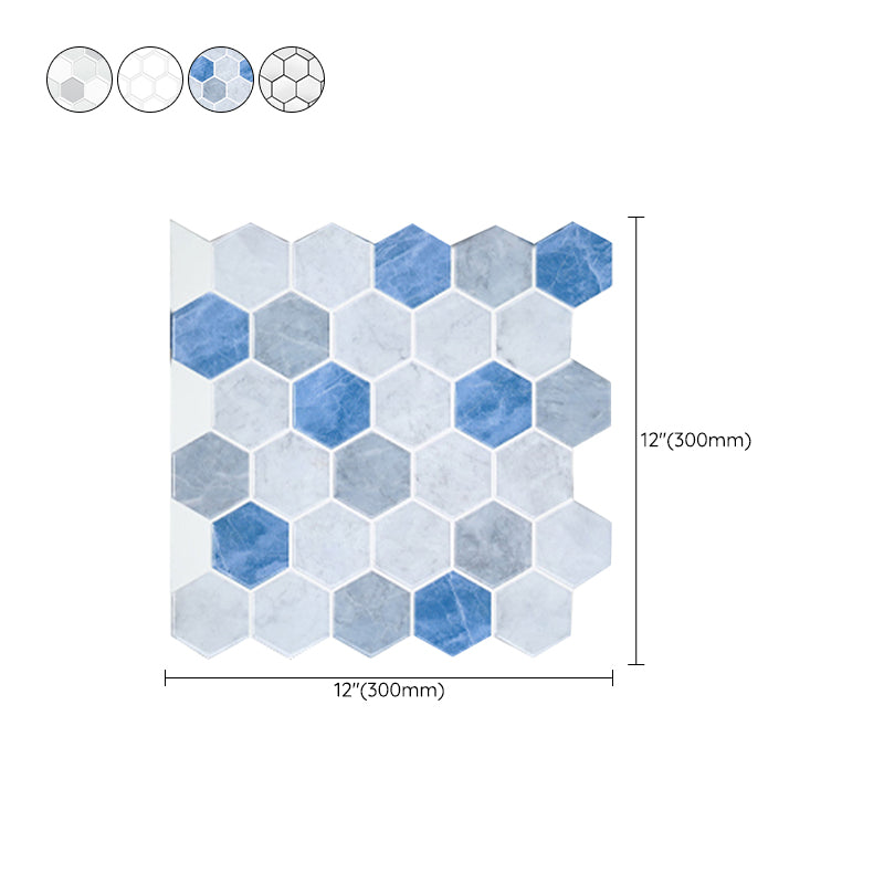 Peel-and-Stick Tiles Hexagonal Waterproof PVC Peel & Stick Mosaic Tile for Shower