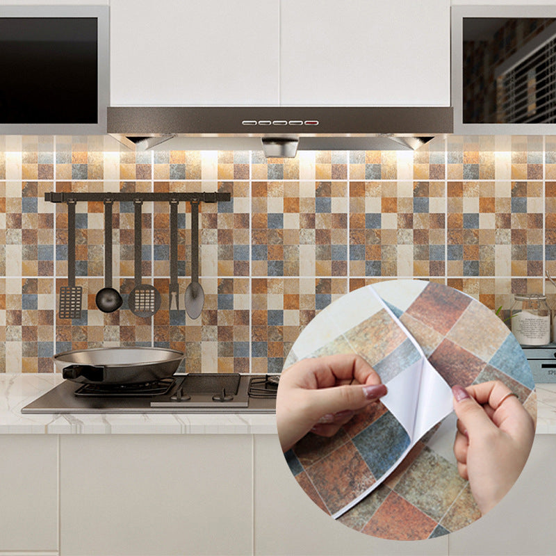 Peel & Stick Tiles Square Stain Resistant Plastic Peel and Stick Tiles for Kitchen 20 Pack