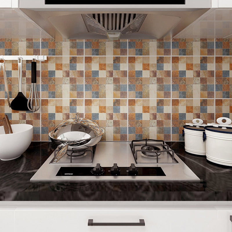 Peel & Stick Tiles Square Stain Resistant Plastic Peel and Stick Tiles for Kitchen 20 Pack