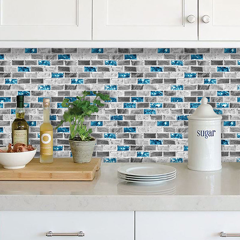 Peel and Stick Wall Tile Water Repellent Rectangle PVC Peel & Stick Subway Tile