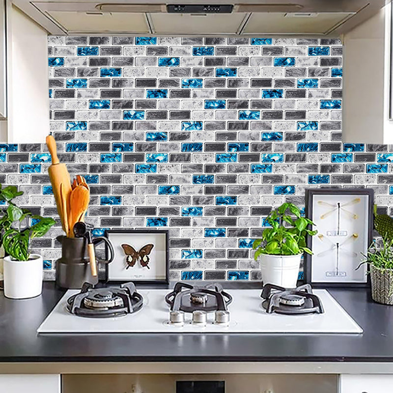 Peel and Stick Wall Tile Water Repellent Rectangle PVC Peel & Stick Subway Tile