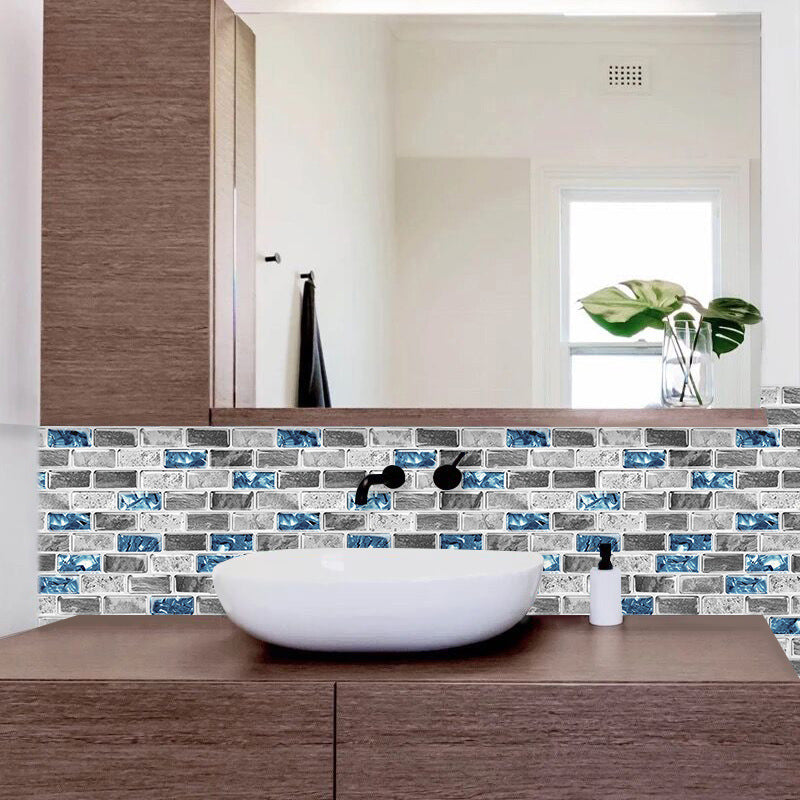Peel and Stick Wall Tile Water Repellent Rectangle PVC Peel & Stick Subway Tile