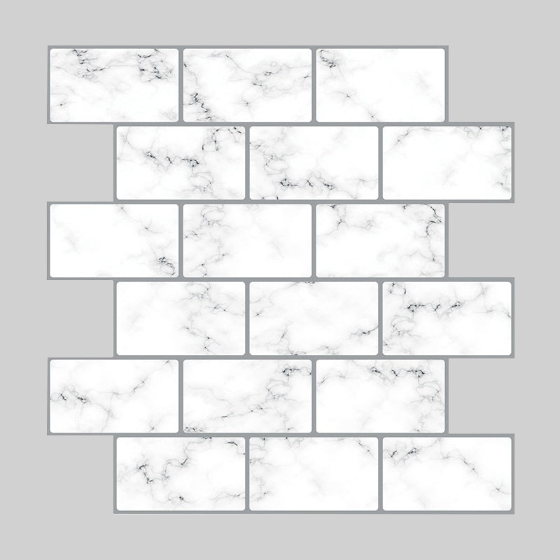 Peel and Stick Wall Tile Water Repellent Rectangle PVC Peel & Stick Subway Tile
