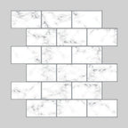 Peel and Stick Wall Tile Water Repellent Rectangle PVC Peel & Stick Subway Tile