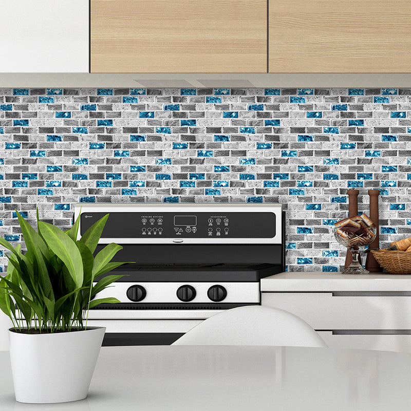 Peel and Stick Wall Tile Water Repellent Rectangle PVC Peel & Stick Subway Tile