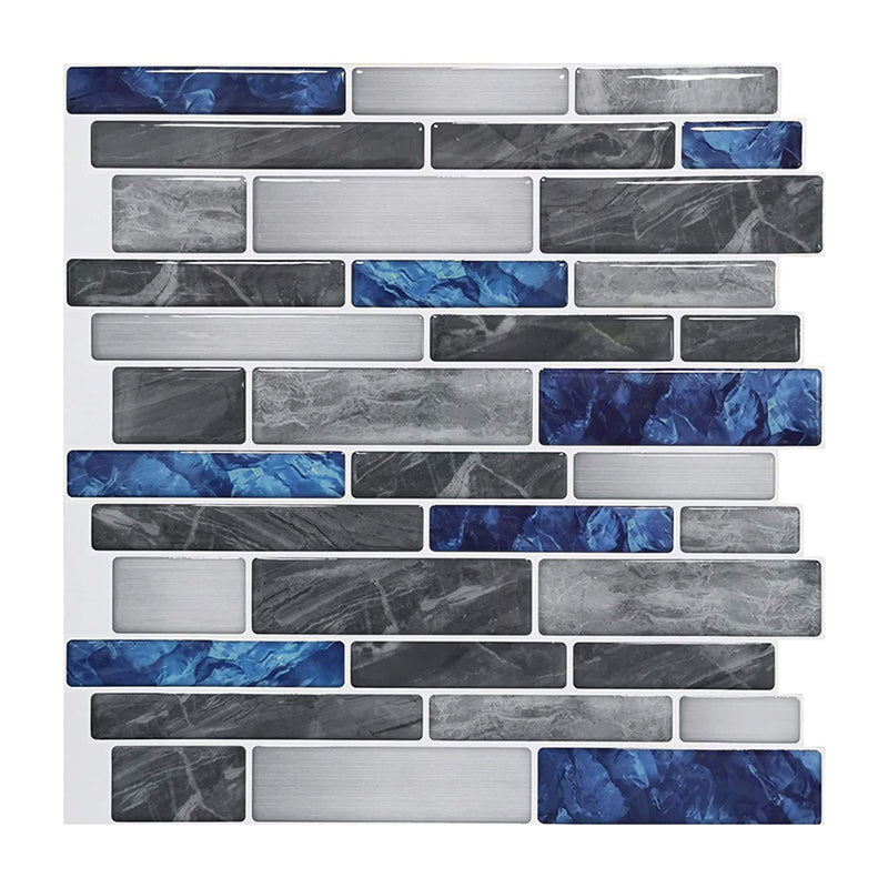 Peel and Stick Wall Tile Water Repellent Rectangle PVC Peel & Stick Subway Tile