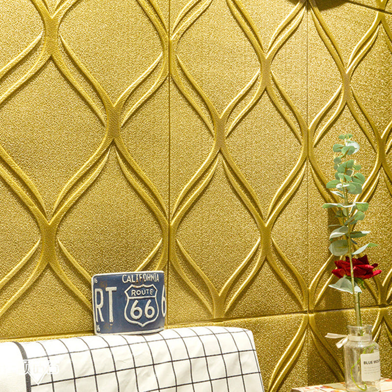 Contemporary waterproof wall planks striped brick bedroom wall panels