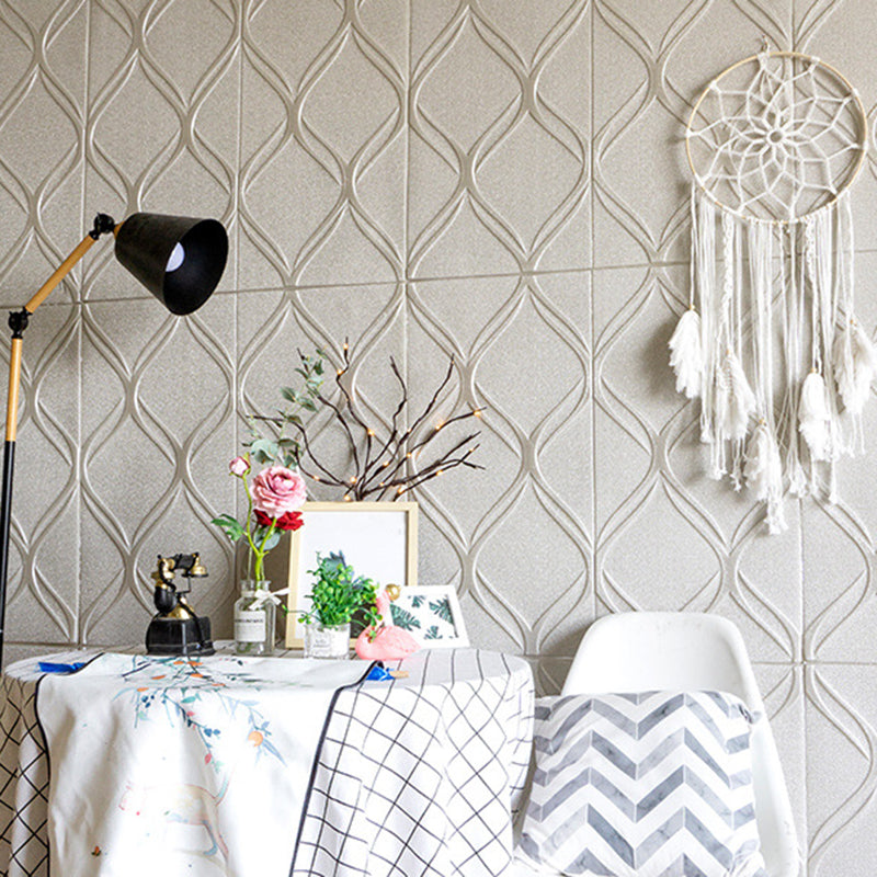 Contemporary waterproof wall planks striped brick bedroom wall panels