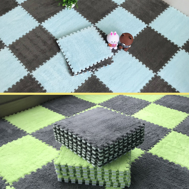 Color-fade-resistant carpet tile Solid color interlocking carpet tile