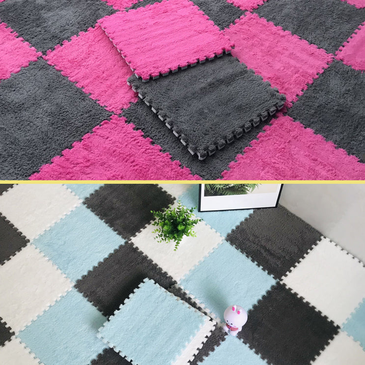 Color-fade-resistant carpet tile Solid color interlocking carpet tile