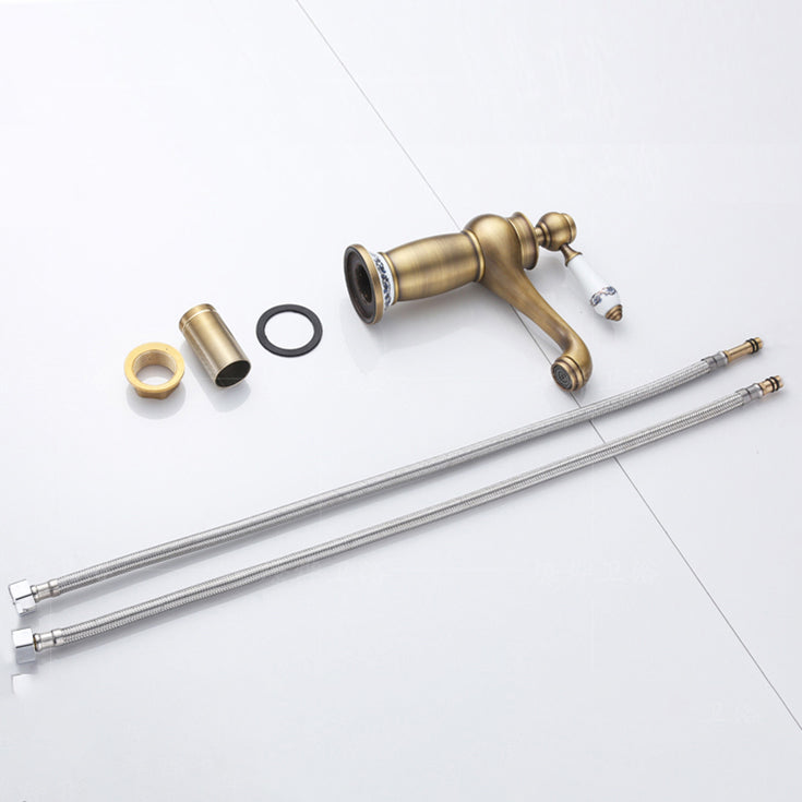 Low arch country vessel faucet single lever brass faucet for bathroom