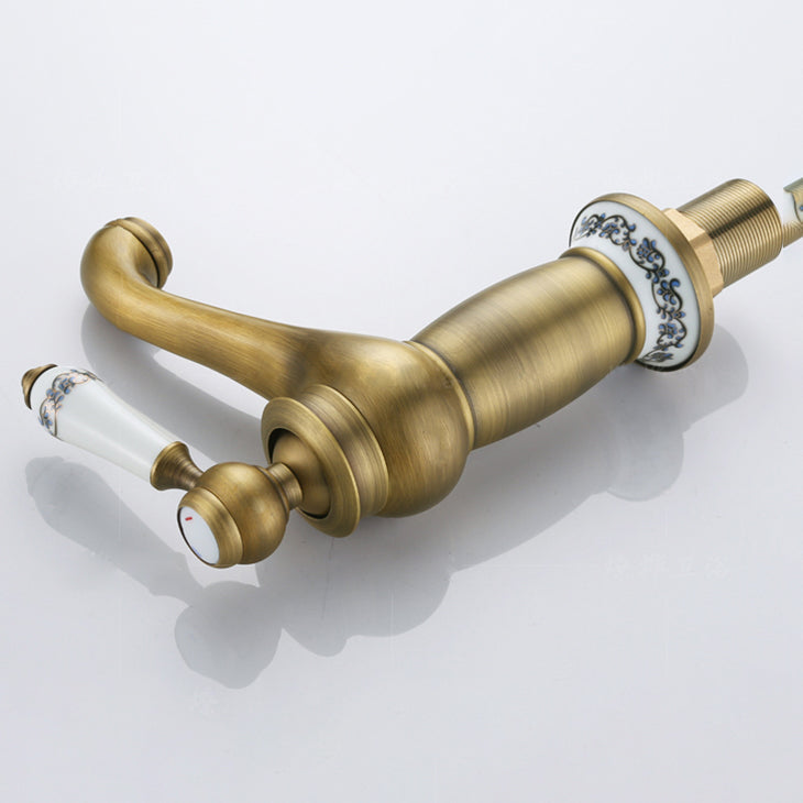 Low arch country vessel faucet single lever brass faucet for bathroom